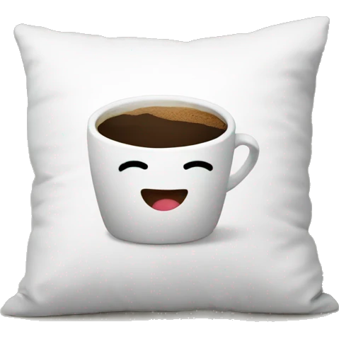 Pillow with a coffe  emoji