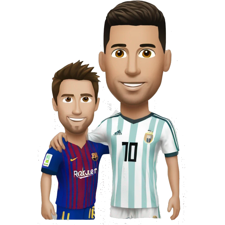 Ronaldo et Messi qui soulève une coupe emoji