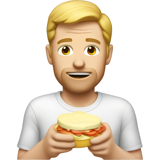 White man eating mayo emoji