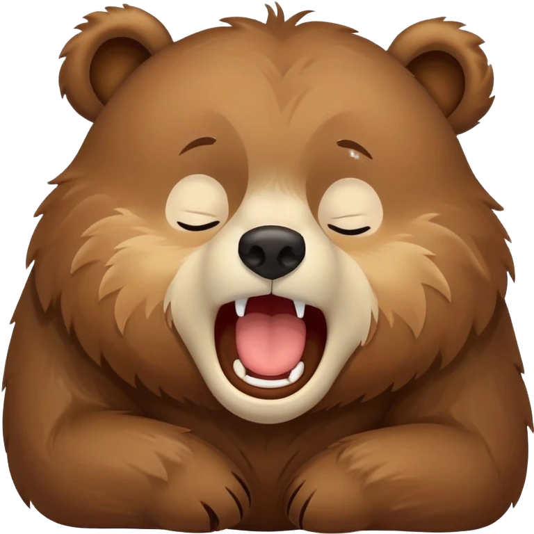 Sleepy bear yawning emoji
