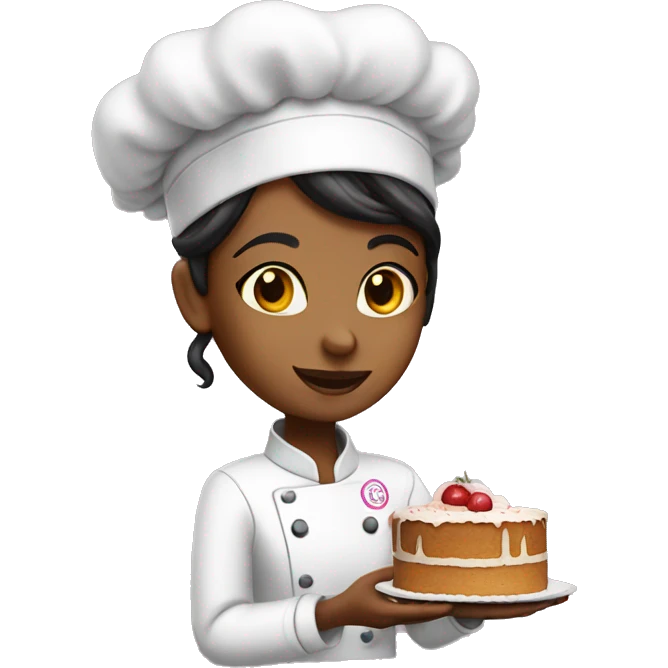 The girl holding the cake, pastry chef emoji