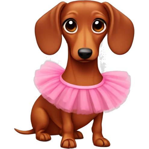 red dachshund with a tutu emoji
