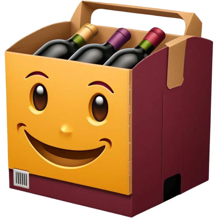aesthetic emoji of an Amazon prime box. The box is wine color emoji