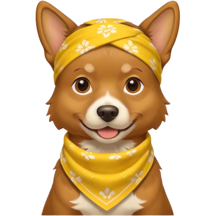 Dog with yellow Bandannas emoji