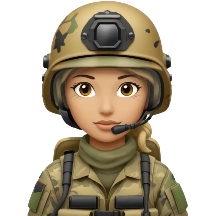 sketch female special operations communications operator with combat gear emoji