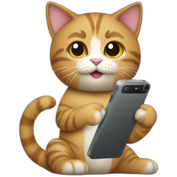 cat holding phone emoji