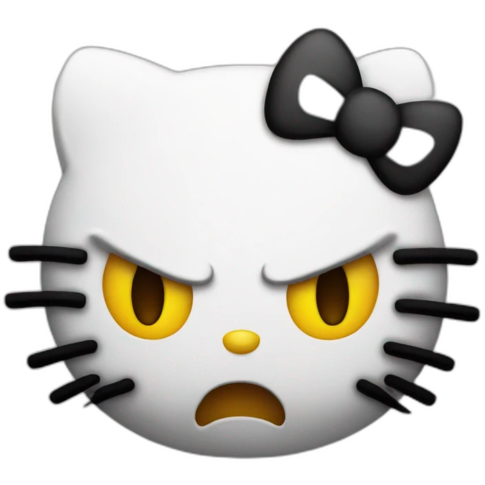 Hello kitty face ANGRY emoji