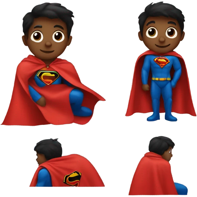 Ladybug with Superman cape emoji