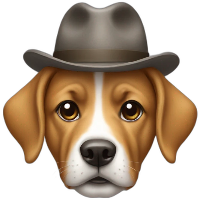 Dog with a hat emoji