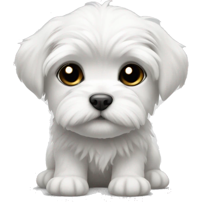 Black and white Maltese puppy  emoji
