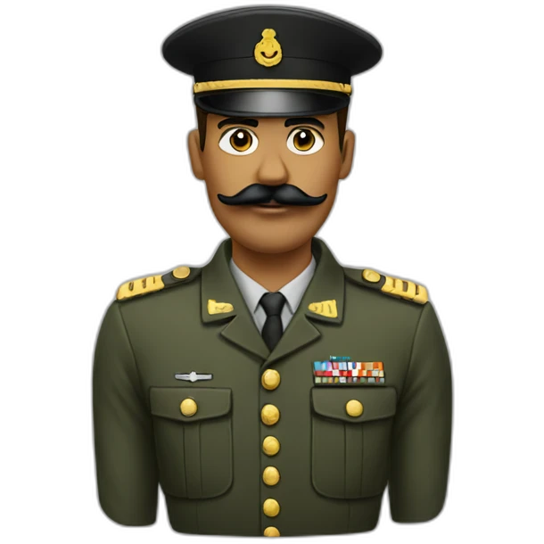 Militaire avec moustache noir emoji