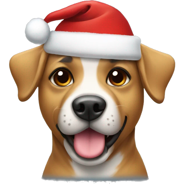 Dog with a Christmas hat on emoji