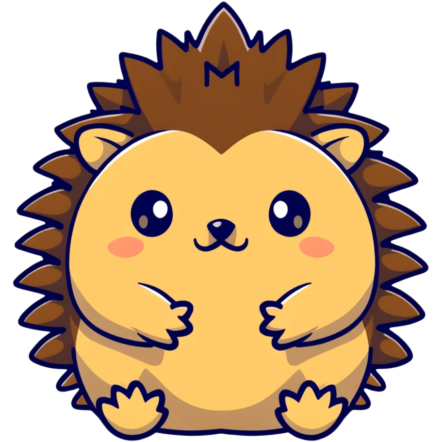 cute hedgehog with spiky back emoji