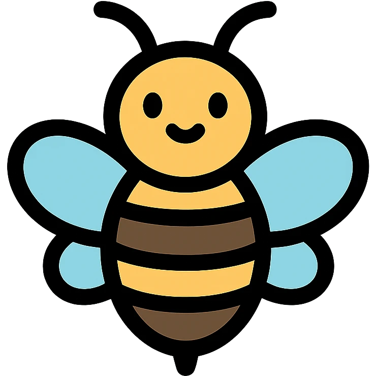 cute colored bee icon emoji