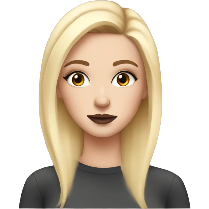 White girl doing makeup in a aesthetic way emoji