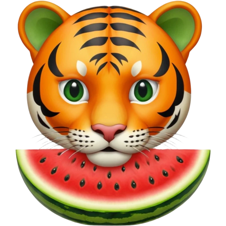 tiger eating watermelon emoji