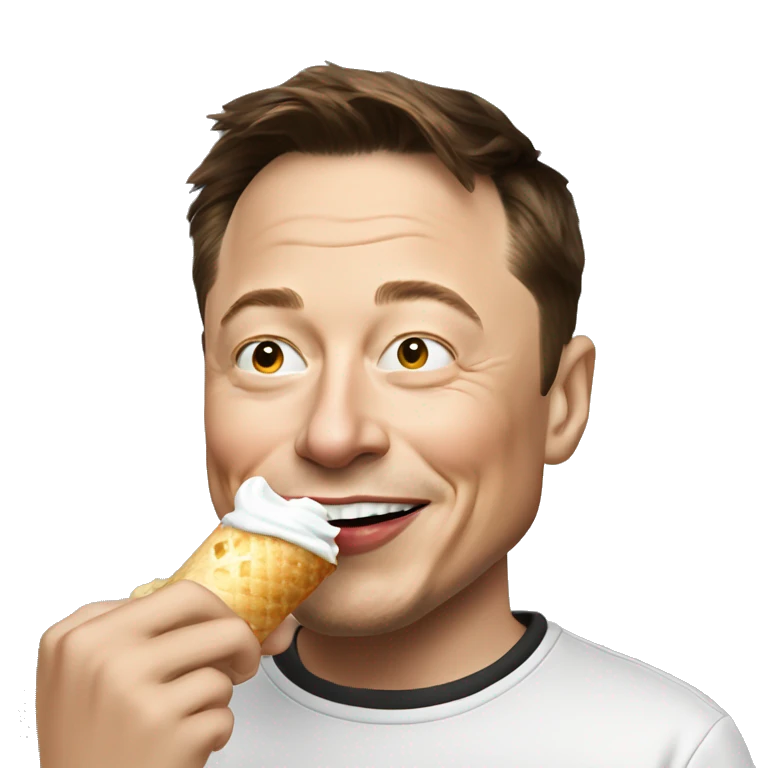 Elon musk eating jce cream  emoji