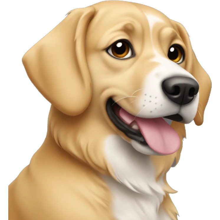 Dog with blonde far emoji