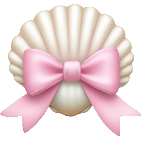 Pearl shell and light pink bow emoji