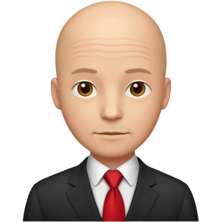 a bald man in a suit with a red tie emoji