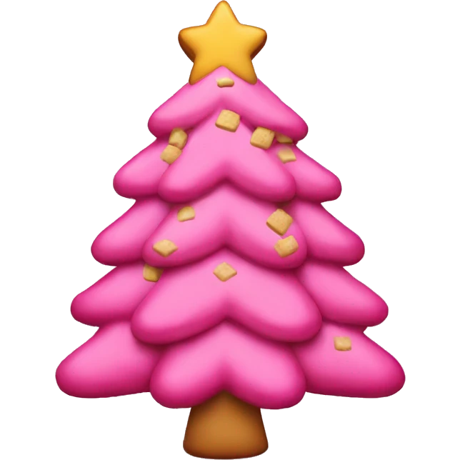 pink christmas tree and cookies emoji