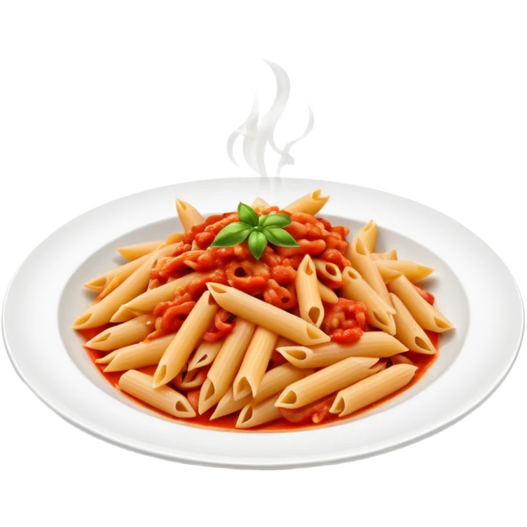 penne pasta with red arrabbiata sauce on a plate emoji