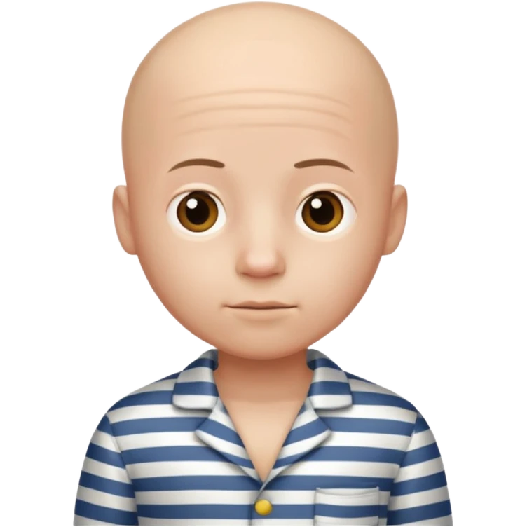 bald boy in striped pajamas emoji