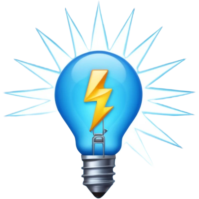 A light blue thunder emoji