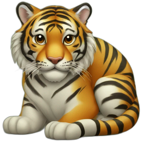 Tiger on turtle emoji