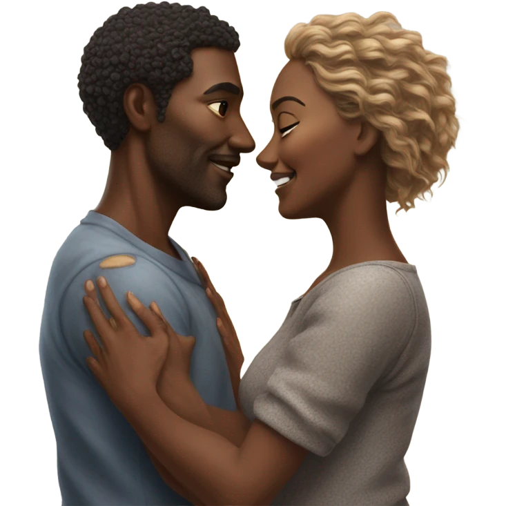 In hyper realistic lovers emoji