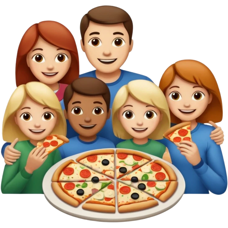 familiy eating pizza emoji