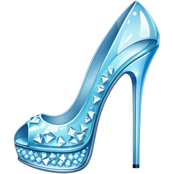 Heels glass sparkle crystal light blue  emoji