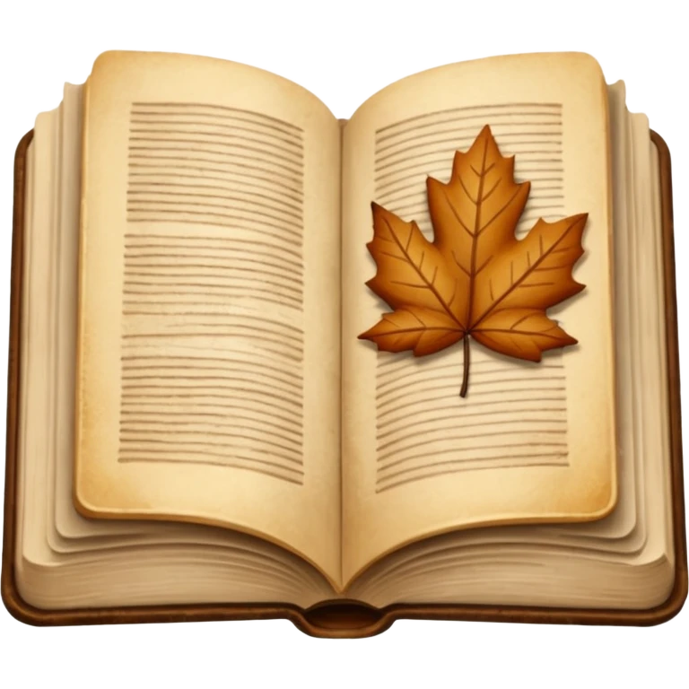 open book, beige and brown colours, autumn vibe emoji