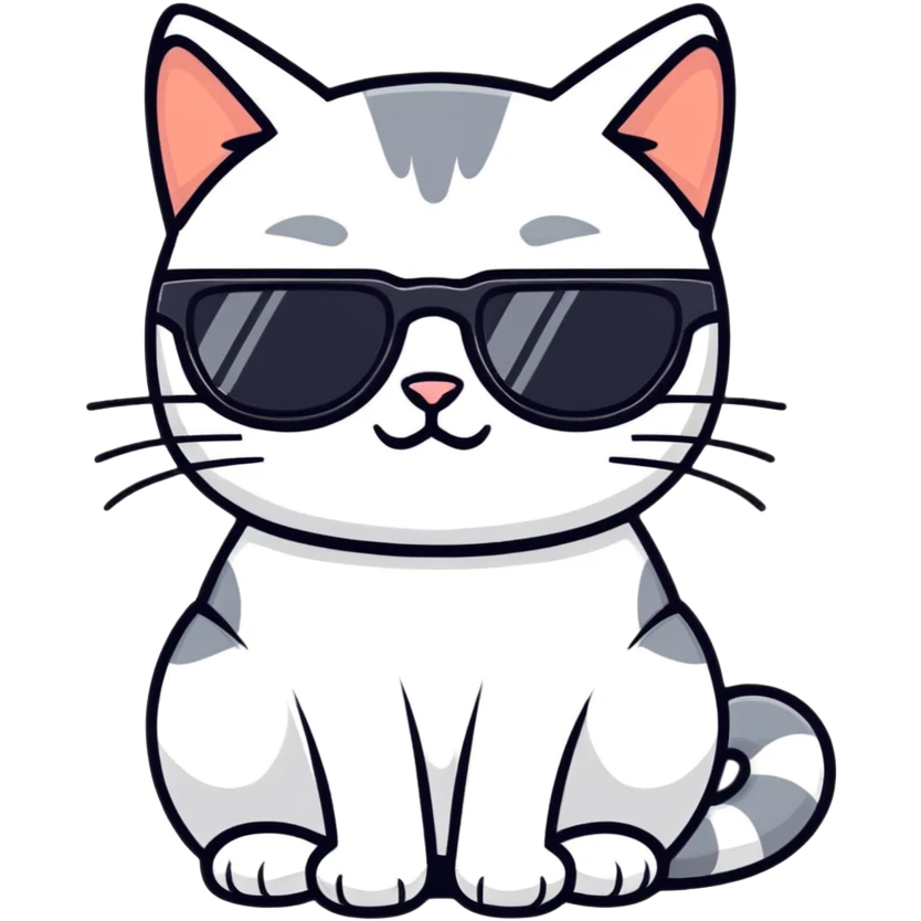 Cat with sunglasses emoji