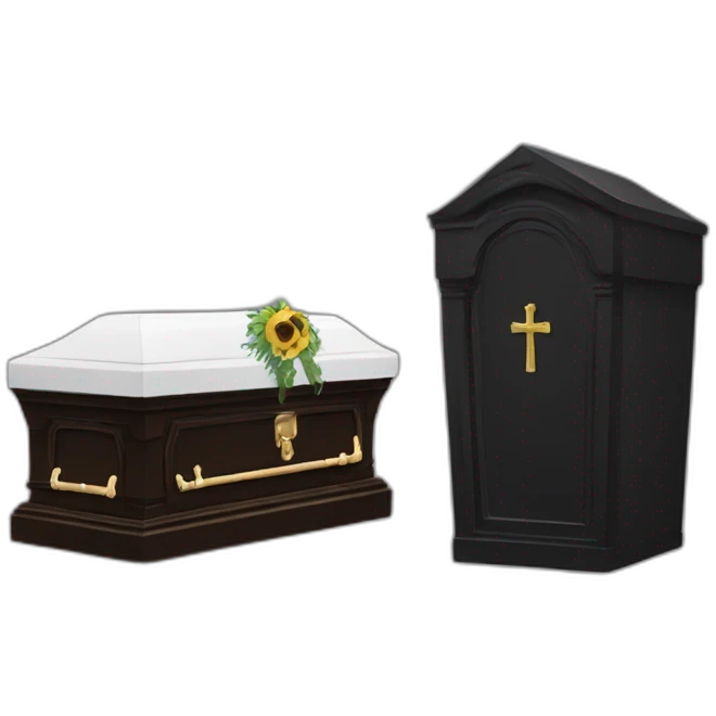 crying next to coffin emoji