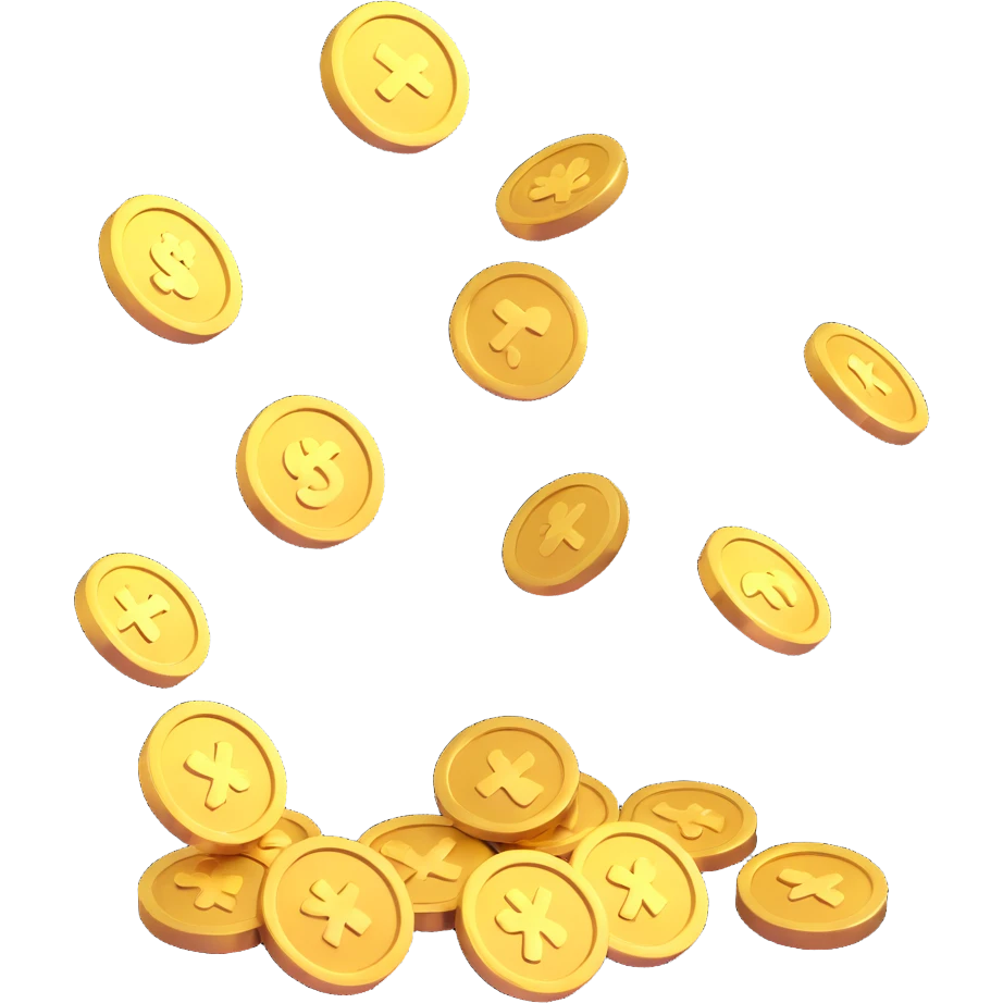 falling gold coins emoji