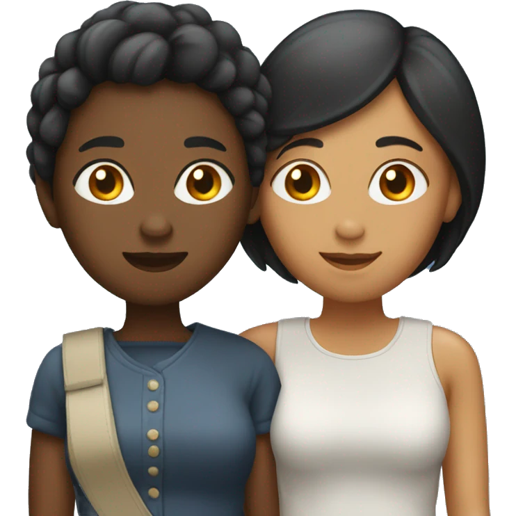 black and asian lesbian couple emoji