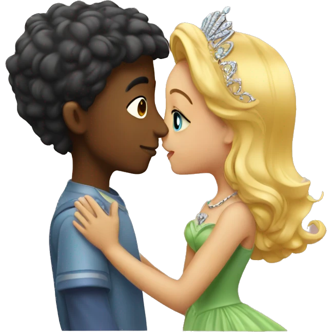 Boy kissing princess hand emoji
