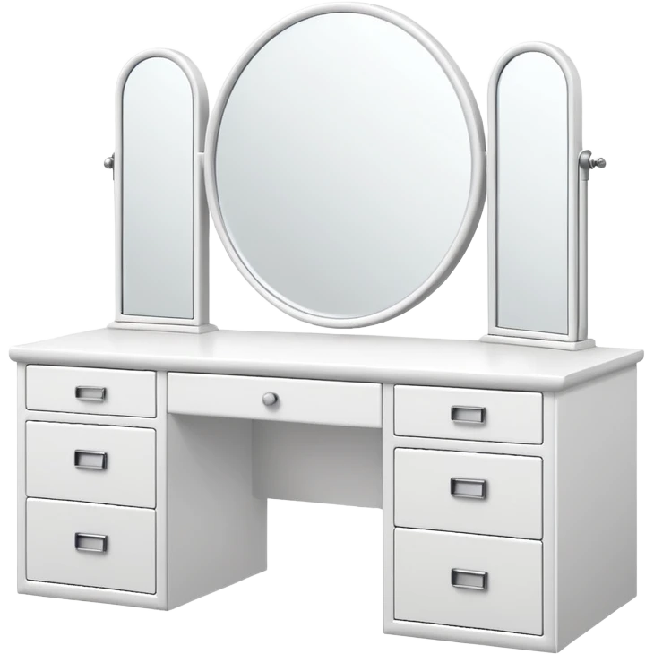 White desk with vanity mirror (no person) emoji