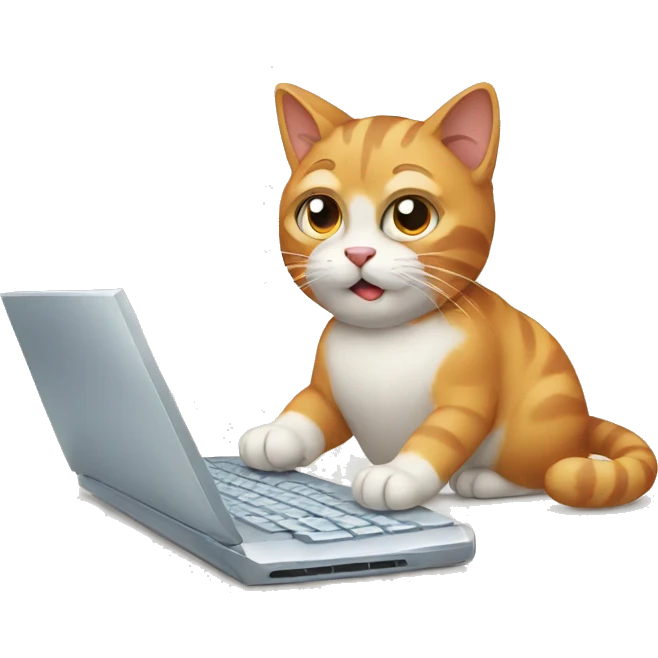 cat typing fast emoji