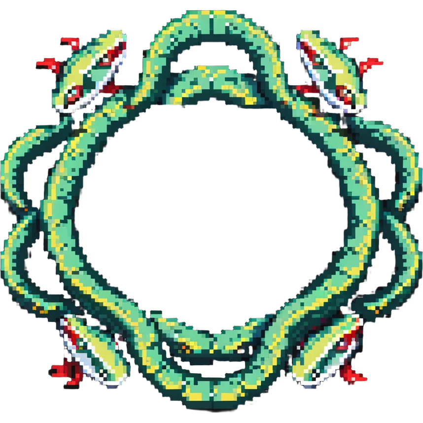 five snakes arranged in a circle emoji