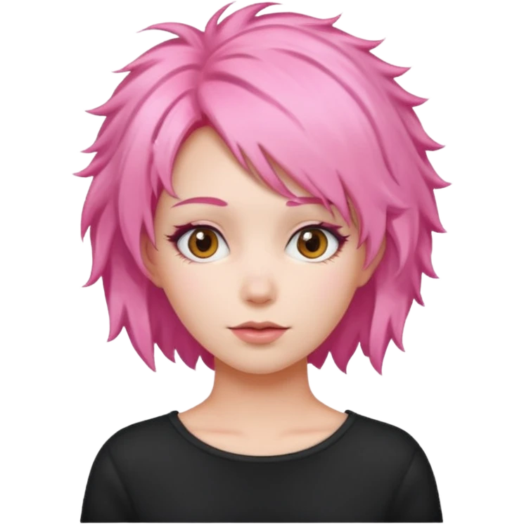  fluffy pink  hair woman emoji