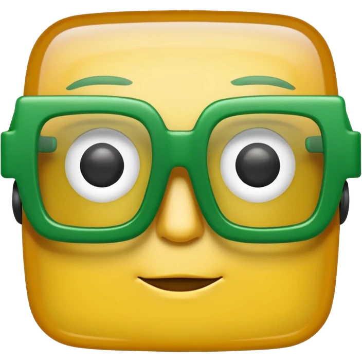 Green Square glasses. emoji