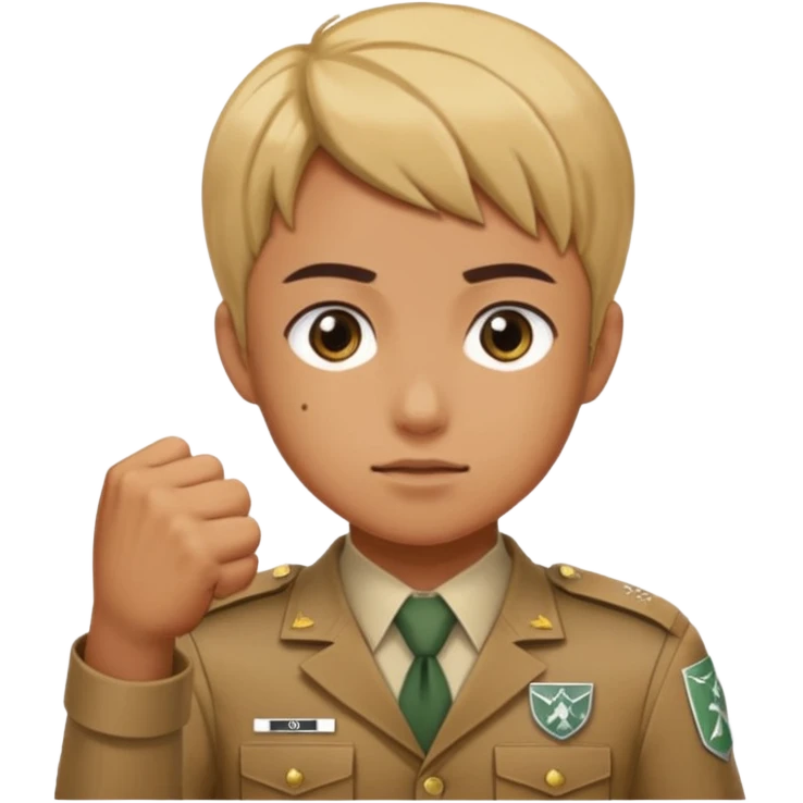 Shinzou wo sasageyo and fist on the chest emoji