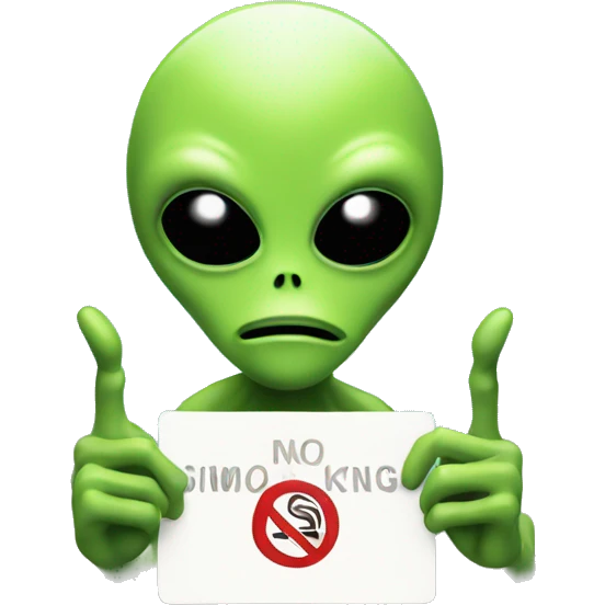 Alien holding no smoking sign emoji