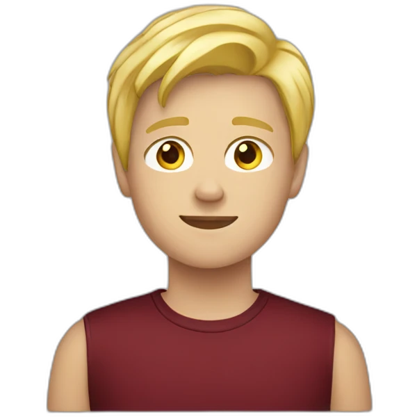blond teenage boy with maroon shirt emoji