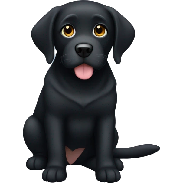 Black lab chonky block head longer hair  emoji