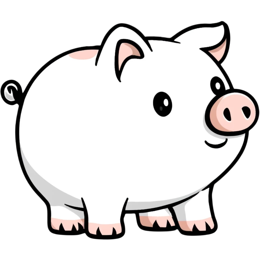white piggy bank emoji