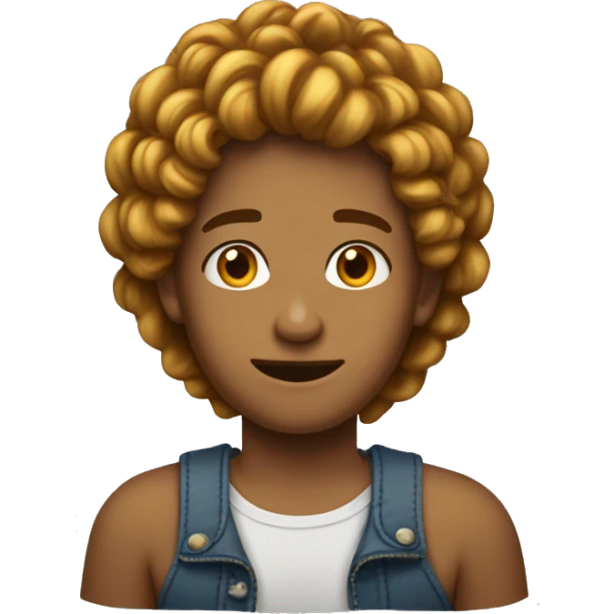 Adolescente con el pelo rizado hacia delante emoji