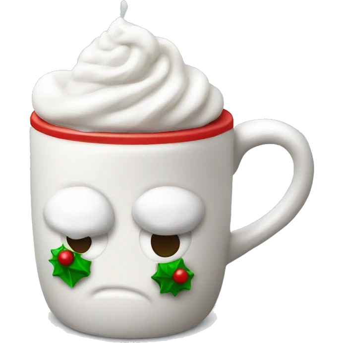 Christmas mug with whip cream emoji
